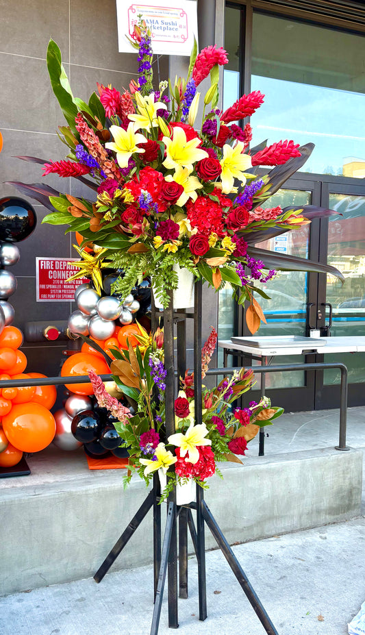 Ichirin Stand Arrangement – Festive Japanese-Inspired Floral Display