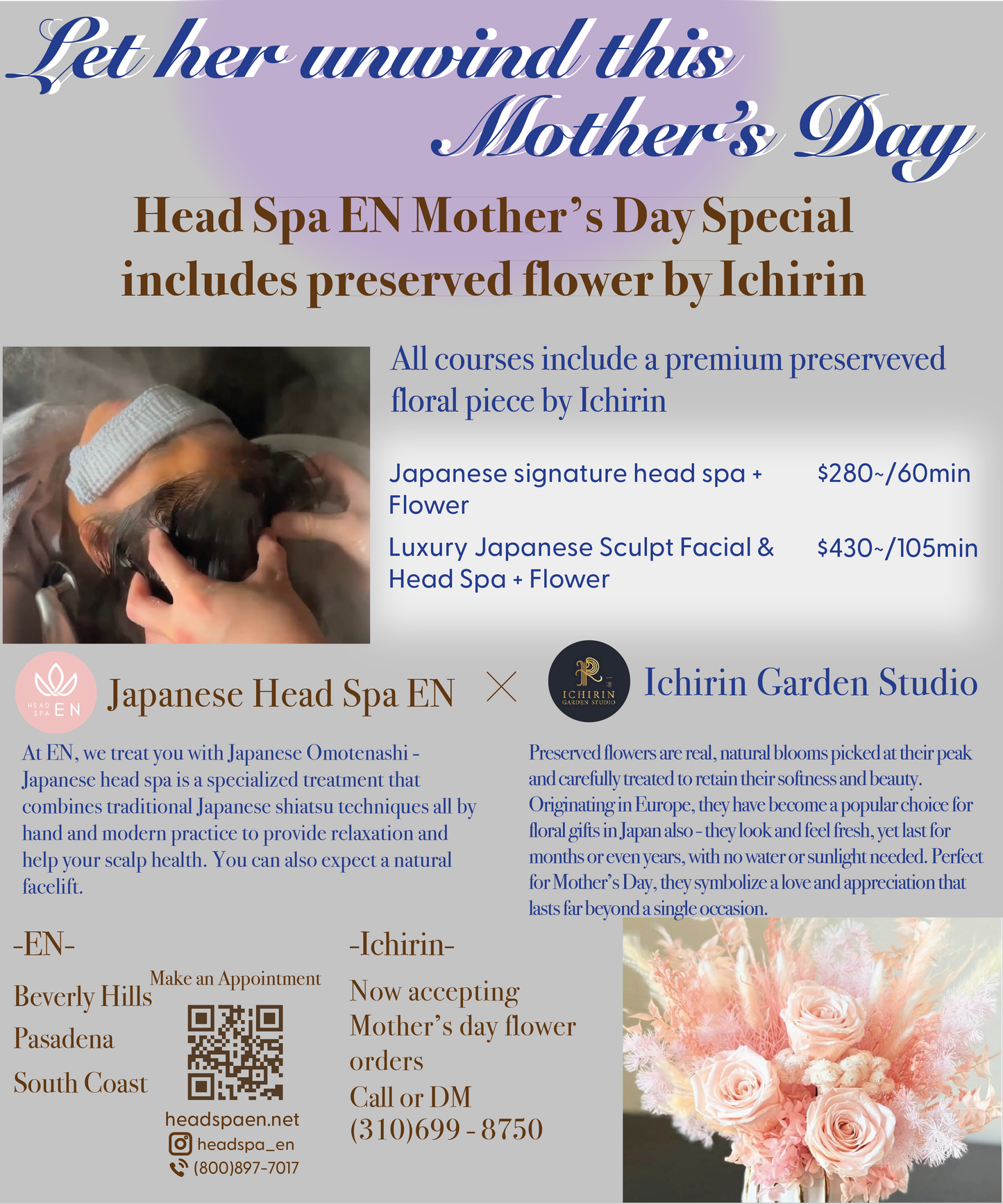 Preserved Flower & Head Spa Gift Set | A Moment of Pure Bliss